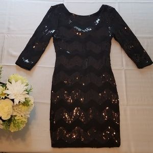 Little Black Chevron Sequin Dress 🖤